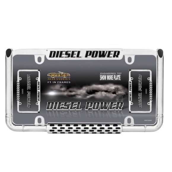 NWT Cruiser Accessories “Diesel Power” Chrome License Plate Frame - Picture 9 of 14